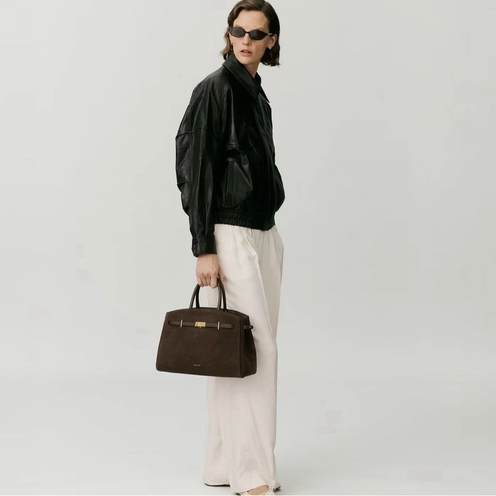 Demellier The Midi Hudson  Mocha Suede & Mocha Smooth - Picture 4 of 9